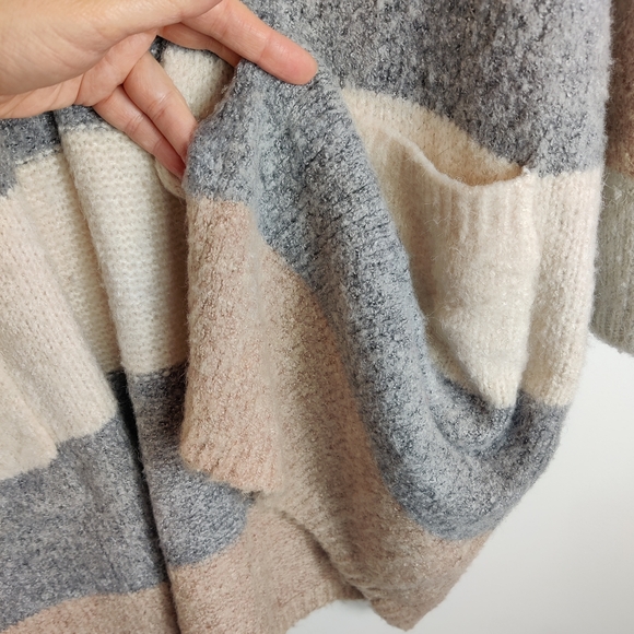 DREAMERS BY DEBUT Color Block Open Front Cardigan Size Large - Picture 12 of 13